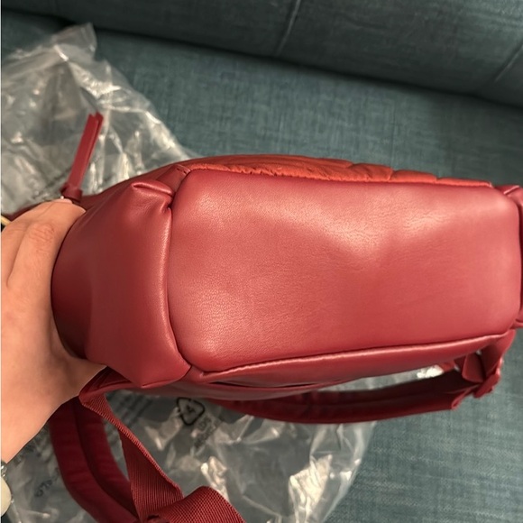 NWOT Karl Lagerfeld Chevron Backpack (Burgundy) - Picture 7 of 10